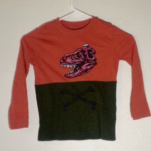 Boys two tone Dinosaur print Long Sleeve tee